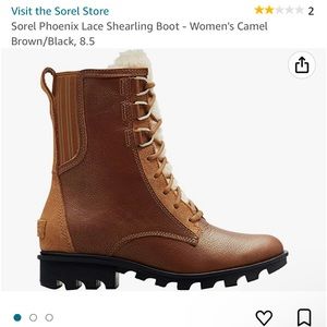 Sorel Phoenix Lace Shearling Boot in Caramel sz 8.5